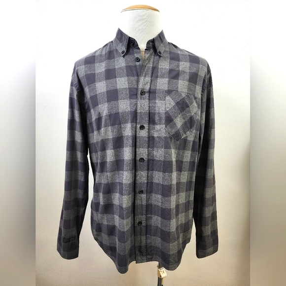 Billy Reid Other - Billy Reid Men's Gray Plaid Long Sleeve Shirt Standard Button UpPocket, sz LD